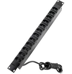 CALHA 1U X 19 12 TOMADAS EM AÇO 10A PT
