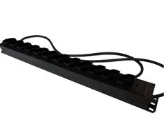 CALHA 1U X 19 12 TOMADAS EM PVC 10A PT