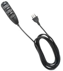 EXTENSAO 3TOM/3PIN 10A 3M PT - EXT 3003