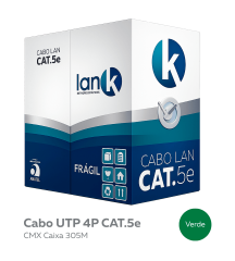 CABO UTP 4P CAT5E CMX CAIXA 305M VERDE