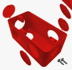 CAIXA 6 ENTRADAS PVC VERMELHA 3/4”