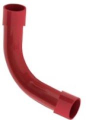 CURVA PVC VERMELHA 90 LONGA C/ BOLSA 1”